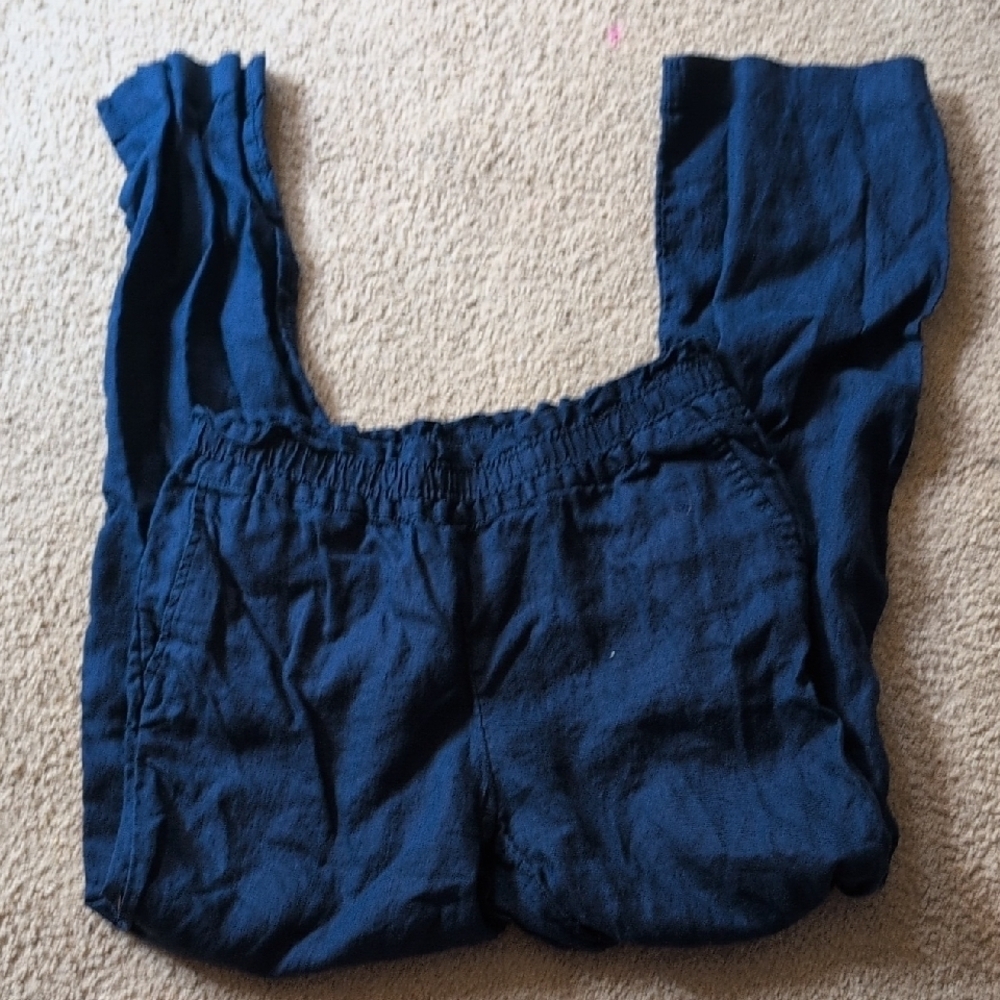 Charter Club Luxury Linen Pull On Blue Straight Leg Pants Size Small